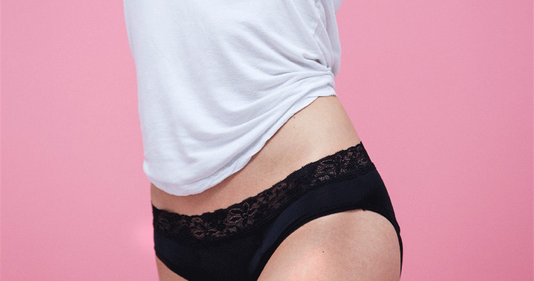 Blinx culotte menstruelle Marianne portee, dentelle noire