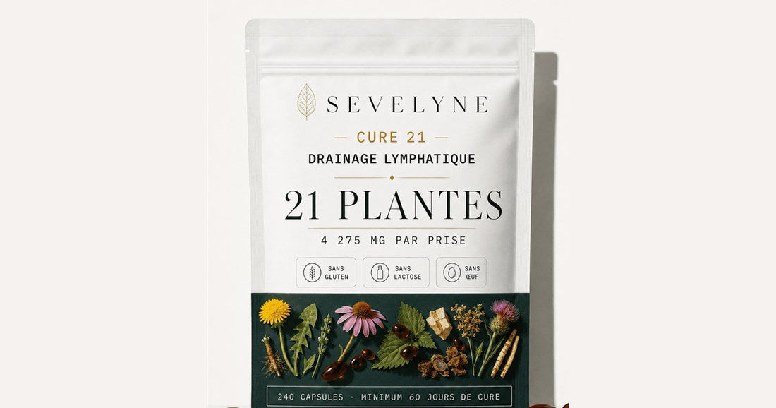 Sachet Sevelyne Cure 21 drainage lymphatique, 21 plantes, 240 capsules