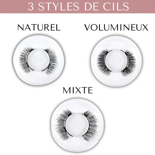 Cils magnétiques 3D GlowChicParis, trois modèles